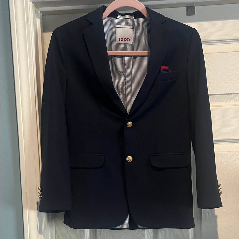 Izod boy’s size 14 Dark Blue Blazer with Gold Buttons